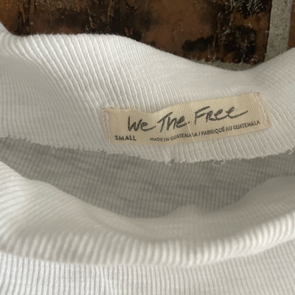 Free People white off the shoulder long sleeve t-shirt, size small. - Picture 4 of 6